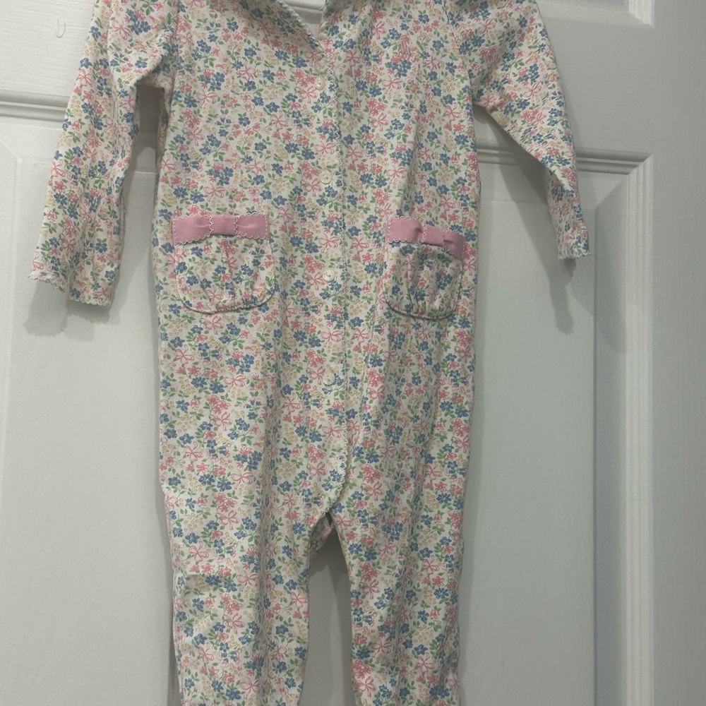 Floral Kids One Piece with Pink Accents